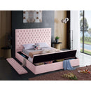  Color_Pink  Size_Full  -- Bliss Pink Velvet Upholstered Full Bed IMAGE 8