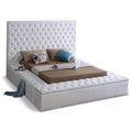  Color_White  Size_Full  -- Bliss White Velvet Upholstered Full Bed IMAGE 1