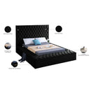  Color_Black  Size_King  -- Bliss Black Velvet Upholstered King Bed IMAGE 10