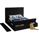  Color_Black  Size_King  -- Bliss Black Velvet Upholstered King Bed IMAGE 7