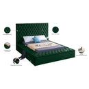  Color_Green  Size_King  -- Bliss Green Velvet Upholstered King Bed IMAGE 10