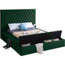  Color_Green  Size_King  -- Bliss Green Velvet Upholstered King Bed IMAGE 2