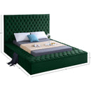  Color_Green  Size_King  -- Bliss Green Velvet Upholstered King Bed IMAGE 9