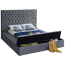  Color_Grey  Size_King  -- Bliss Grey Velvet Upholstered King Bed IMAGE 2
