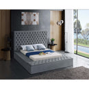  Color_Grey  Size_King  -- Bliss Grey Velvet Upholstered King Bed IMAGE 3