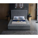  Color_Grey  Size_King  -- Bliss Grey Velvet Upholstered King Bed IMAGE 6