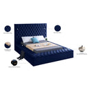  Color_Navy  Size_King  -- Bliss Navy Velvet Upholstered King Bed IMAGE 10