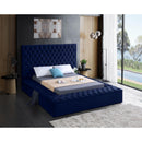  Color_Navy  Size_King  -- Bliss Navy Velvet Upholstered King Bed IMAGE 3