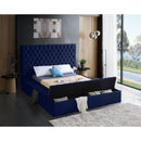 Color_Navy  Size_King  -- Bliss Navy Velvet Upholstered King Bed IMAGE 4