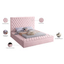  Color_Pink  Size_King  -- Bliss Pink Velvet Upholstered King Bed IMAGE 10