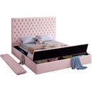  Color_Pink  Size_King  -- Bliss Pink Velvet Upholstered King Bed IMAGE 7