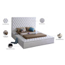 Color_White  Size_King  -- Bliss White Velvet Upholstered King Bed IMAGE 10