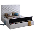  Color_White  Size_King  -- Bliss White Velvet Upholstered King Bed IMAGE 2