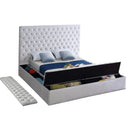  Color_White  Size_King  -- Bliss White Velvet Upholstered King Bed IMAGE 7
