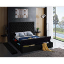  Color_Black  Size_Queen  -- Bliss Black Velvet Upholstered Queen Bed IMAGE 8