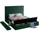  Color_Green  Size_Queen  -- Bliss Green Velvet Upholstered Queen Bed IMAGE 7