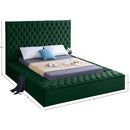 Meridian Bliss Green Velvet Queen Bed (3 Boxes) IMAGE 9