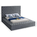 Meridian Bliss Grey Velvet Queen Bed (3 Boxes) IMAGE 10