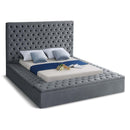  Color_Grey  Size_Queen  -- Bliss Grey Velvet Upholstered Queen Bed IMAGE 1