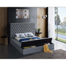  Color_Grey  Size_Queen  -- Bliss Grey Velvet Upholstered Queen Bed IMAGE 4