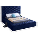 Meridian Bliss Navy Velvet Queen Bed (3 Boxes) IMAGE 9