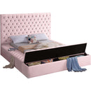  Color_Pink  Size_Queen  -- Bliss Pink Velvet Upholstered Queen Bed IMAGE 2