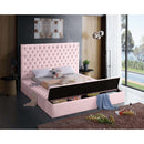  Color_Pink  Size_Queen  -- Bliss Pink Velvet Upholstered Queen Bed IMAGE 4