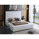  Color_White  Size_Queen  -- Bliss White Velvet Upholstered Queen Bed IMAGE 3
