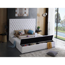  Color_White  Size_Queen  -- Bliss White Velvet Upholstered Queen Bed IMAGE 4