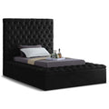  Color_Black Size_Twin -- Meridian Bliss Upholstered Panel Bed with Storage IMAGE 1