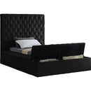  Color_Black  Size_Twin  -- Bliss Black Velvet Upholstered Twin Bed IMAGE 2