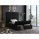  Color_Black  Size_Twin  -- Bliss Black Velvet Upholstered Twin Bed IMAGE 4