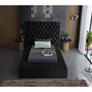  Color_Black  Size_Twin  -- Bliss Black Velvet Upholstered Twin Bed IMAGE 6