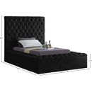  Color_Black  Size_Twin  -- Bliss Black Velvet Upholstered Twin Bed IMAGE 9