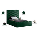  Color_Green  Size_Twin  -- Bliss Green Velvet Upholstered Twin Bed IMAGE 10