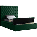  Color_Green  Size_Twin  -- Bliss Green Velvet Upholstered Twin Bed IMAGE 2
