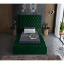  Color_Green  Size_Twin  -- Bliss Green Velvet Upholstered Twin Bed IMAGE 6