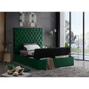  Color_Green  Size_Twin  -- Bliss Green Velvet Upholstered Twin Bed IMAGE 8