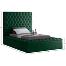  Color_Green  Size_Twin  -- Bliss Green Velvet Upholstered Twin Bed IMAGE 9