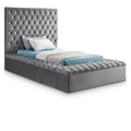  Color_Grey Size_Twin -- Bliss Grey Velvet Upholstered Twin Bed IMAGE 1