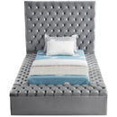  Color_Grey  Size_Twin  -- Bliss Grey Velvet Upholstered Twin Bed IMAGE 5