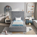  Color_Grey  Size_Twin  -- Bliss Grey Velvet Upholstered Twin Bed IMAGE 6