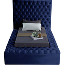  Color_Navy  Size_Twin  -- Bliss Navy Velvet Upholstered Twin Bed IMAGE 5