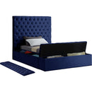  Color_Navy  Size_Twin  -- Bliss Navy Velvet Upholstered Twin Bed IMAGE 7