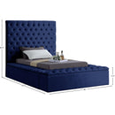  Color_Navy  Size_Twin  -- Bliss Navy Velvet Upholstered Twin Bed IMAGE 9