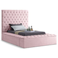  Color_Pink Size_Twin -- Bliss Pink Velvet Upholstered Twin Bed IMAGE 1