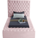  Color_Pink  Size_Twin  -- Bliss Pink Velvet Upholstered Twin Bed IMAGE 5