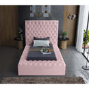  Color_Pink  Size_Twin  -- Bliss Pink Velvet Upholstered Twin Bed IMAGE 6