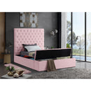  Color_Pink  Size_Twin  -- Bliss Pink Velvet Upholstered Twin Bed IMAGE 8
