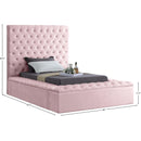  Color_Pink  Size_Twin  -- Bliss Pink Velvet Upholstered Twin Bed IMAGE 9